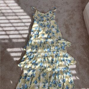 Abercrombie & Fitch Yellow and Blue Floral Maxi Dress